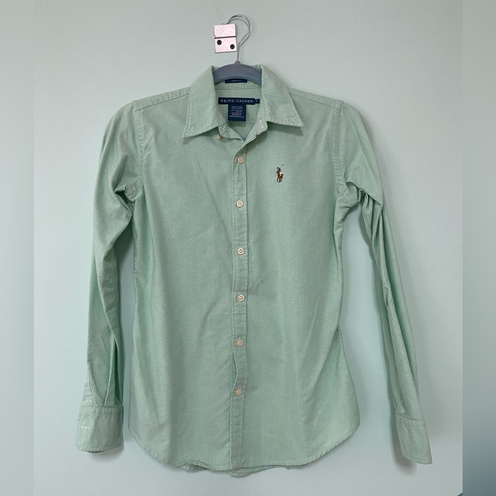 Polo Ralph Lauren Slim Fit Oxford Shirt in Pale Green